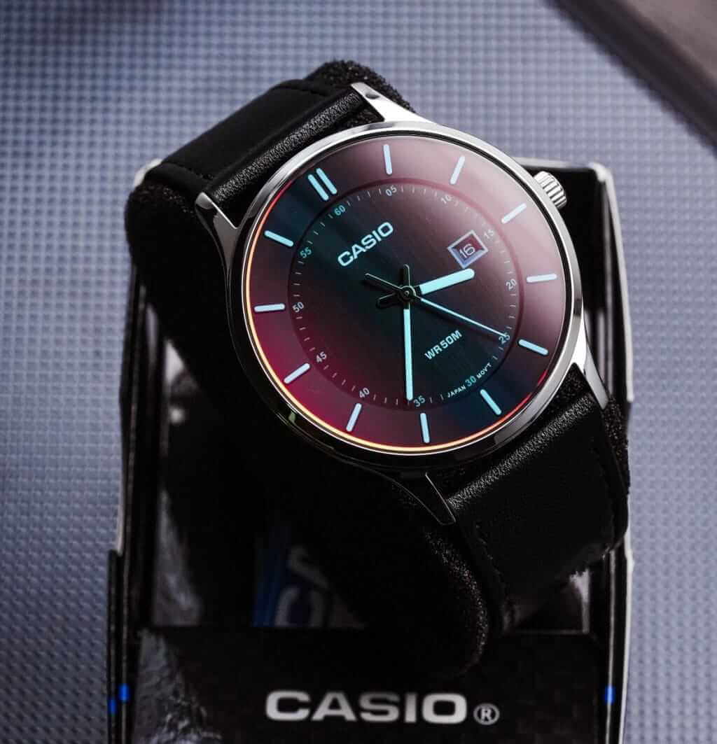 WW3188 Casio Standard Date Leather Belt Watch MTP-E605L-1EVDF