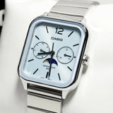 WW2882 Casio Standard Moon Phase Day Date Chain Watch MTP-M305D-2AVDF