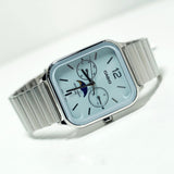 WW2882 Casio Standard Moon Phase Day Date Chain Watch MTP-M305D-2AVDF
