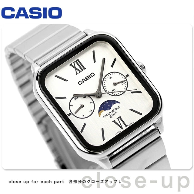 WW2884 Casio Standard Moon Phase Day Date Chain Watch MTP-M305D-7A2VDF