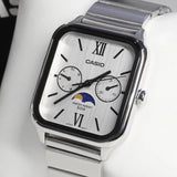 WW2884 Casio Standard Moon Phase Day Date Chain Watch MTP-M305D-7A2VDF