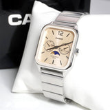 WW2885 Casio Standard Moon Phase Day Date Chain Watch MTP-M305D-9AVDF