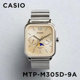 WW2885 Casio Standard Moon Phase Day Date Chain Watch MTP-M305D-9AVDF