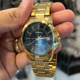 WW2565 Casio Standard Date Golden Chain Watch MTP-V004G-1CUDF