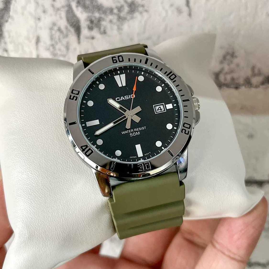 WW1268 Casio Enticer Date Resin Belt Watch MTP-VD01-3EVUDF