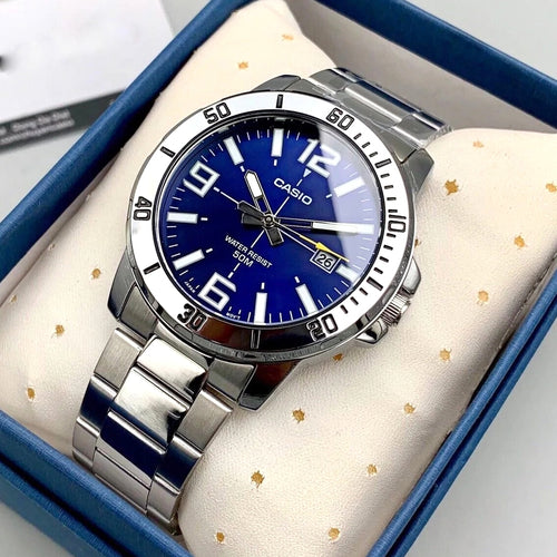 WW0009 Casio Enticer Date Chain Watch MTP-VD01D-2BVUDF