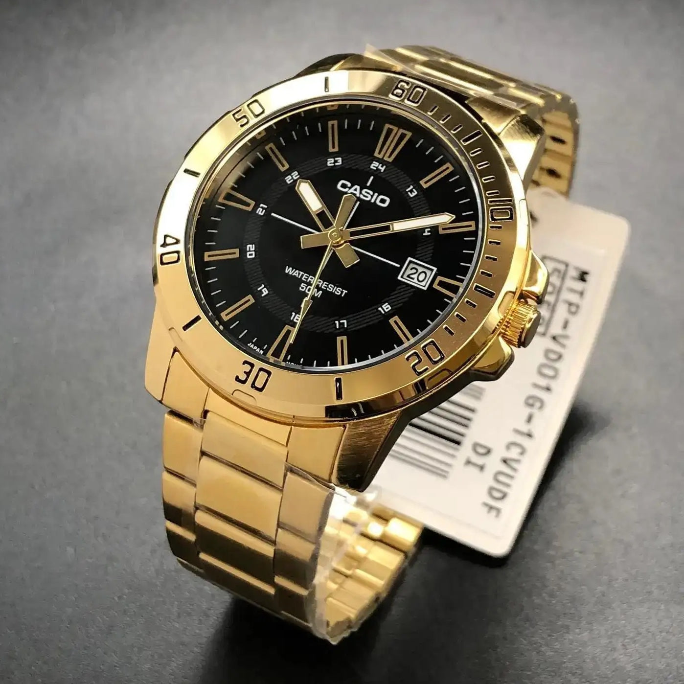 WW2493 Casio Enticer Date Golden Chain Watch MTP-VD01G-1CVUDF