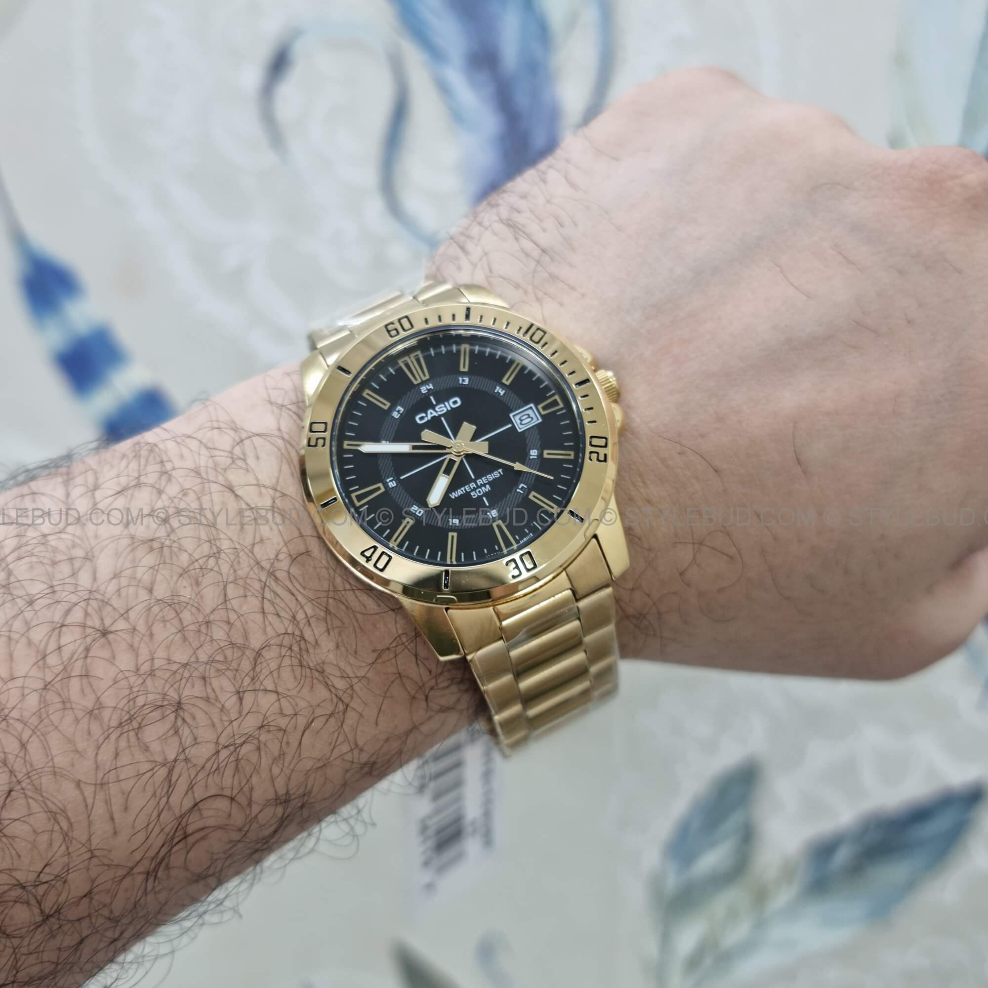WW2493 Casio Enticer Date Golden Chain Watch MTP-VD01G-1CVUDF