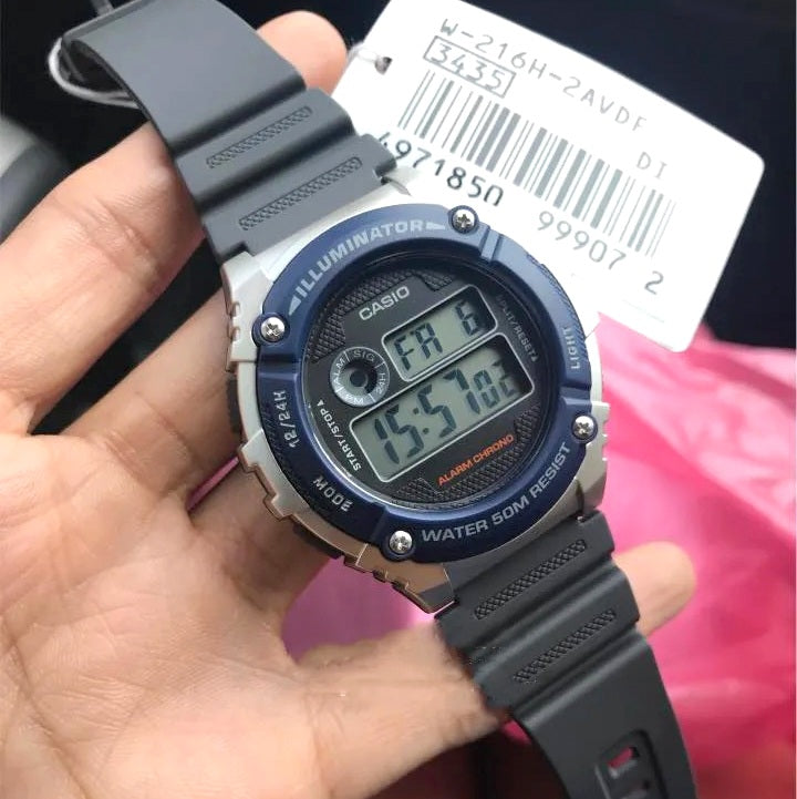 WW2735 Casio Youth Illuminator Digital Resin Belt Watch W-216H-2AVDF