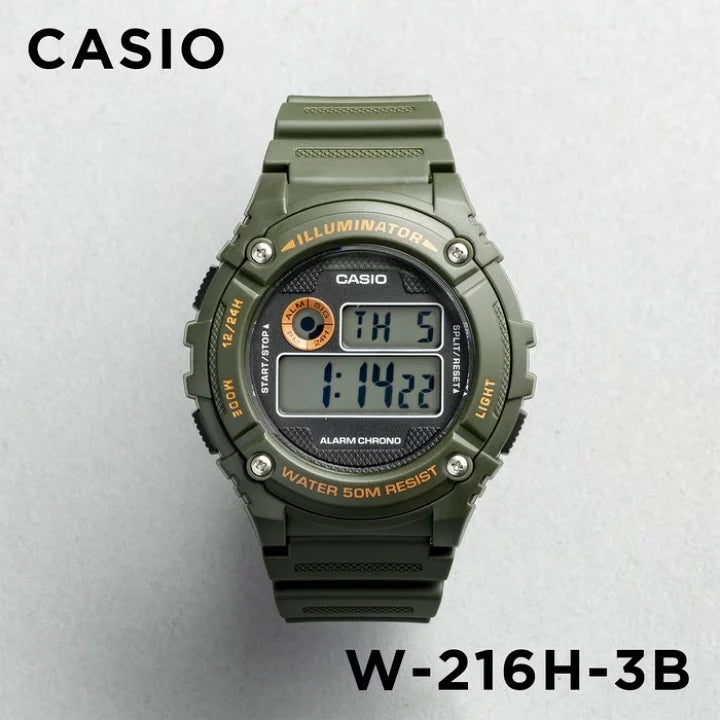 WW2737 Casio Youth Illuminator Digital Resin Belt Watch W-216H-3BVDF