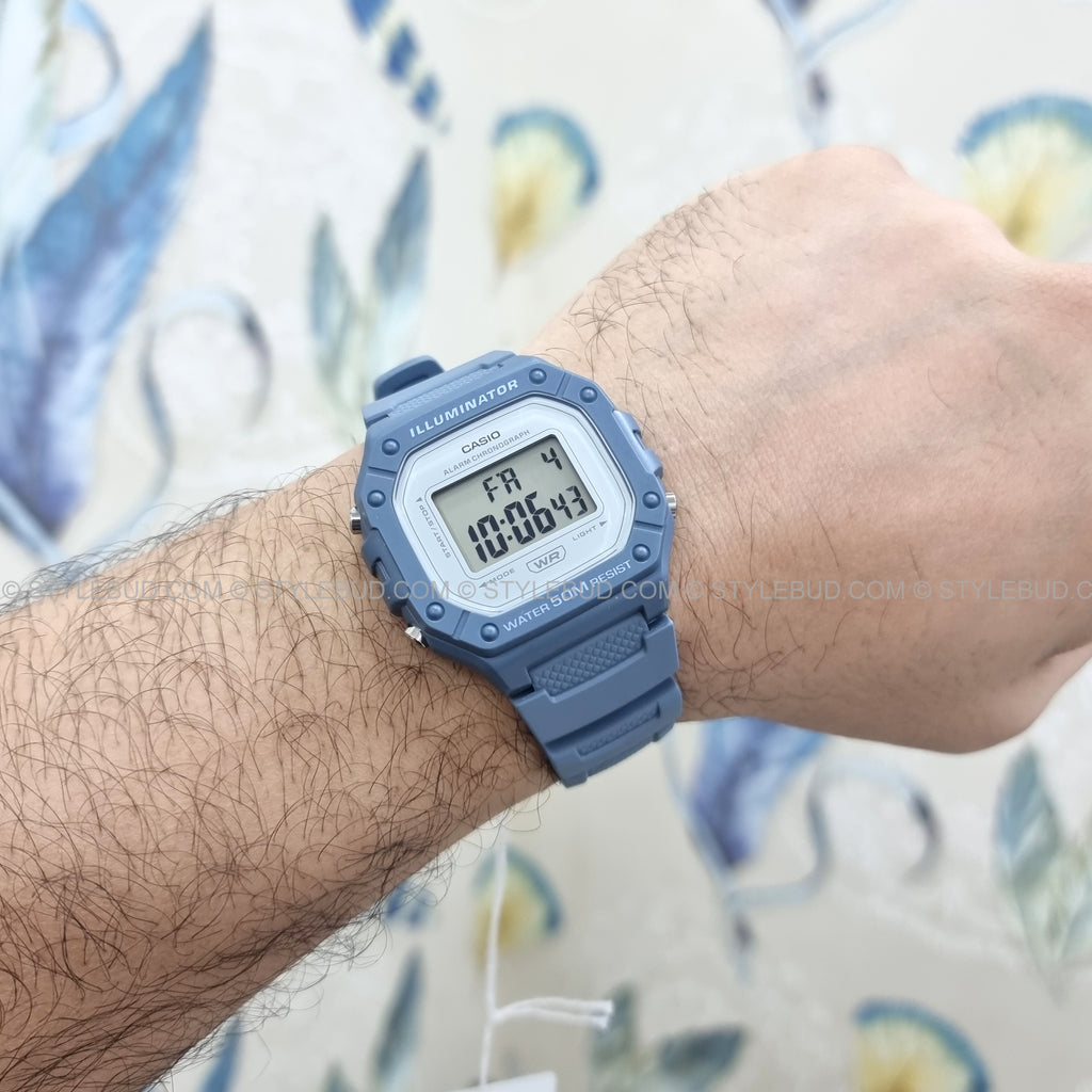 WW3130 Casio Youth Digital Resin Belt Watch W-218HC-2AVDF