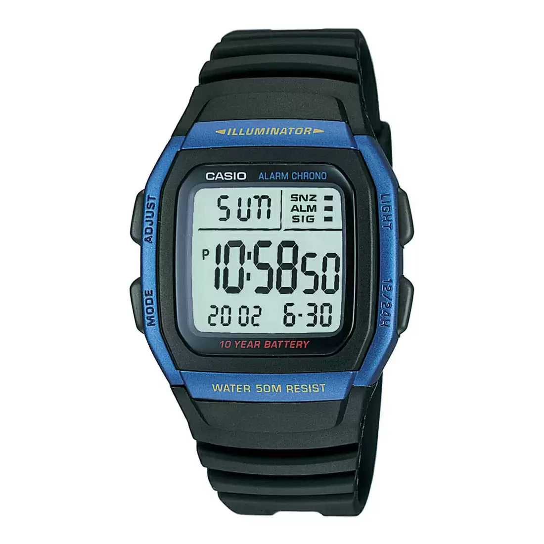 Casio W-96H-2AVDF – Orologio Digitale Uomo Con Illuminatore – Cinturino In Resina E Quadrante Blu - 3
