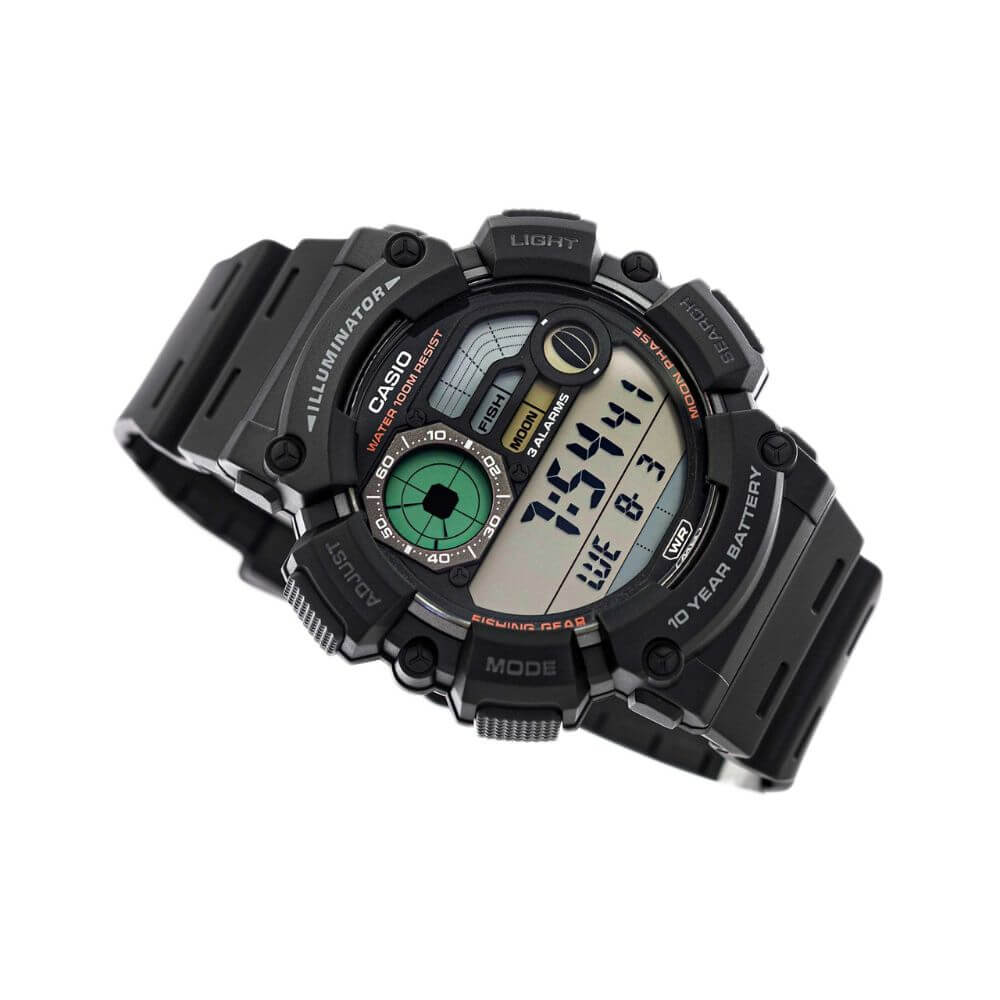 WW2947 Casio Standard Moon Phase Digital Resin Belt Watch WS-1500H-1AVDF