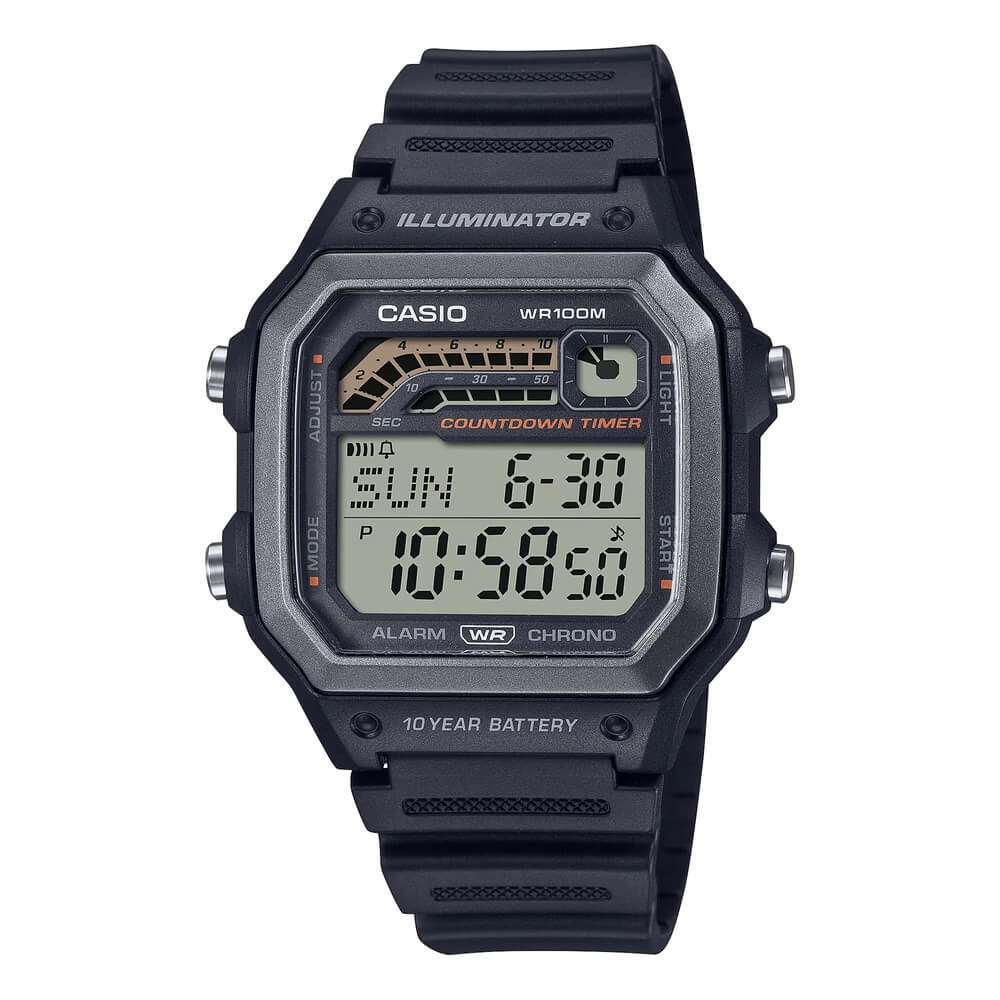 WW0382 Casio Standard Illuminator Digital Resin Belt Watch WS-1600H-1AVDF