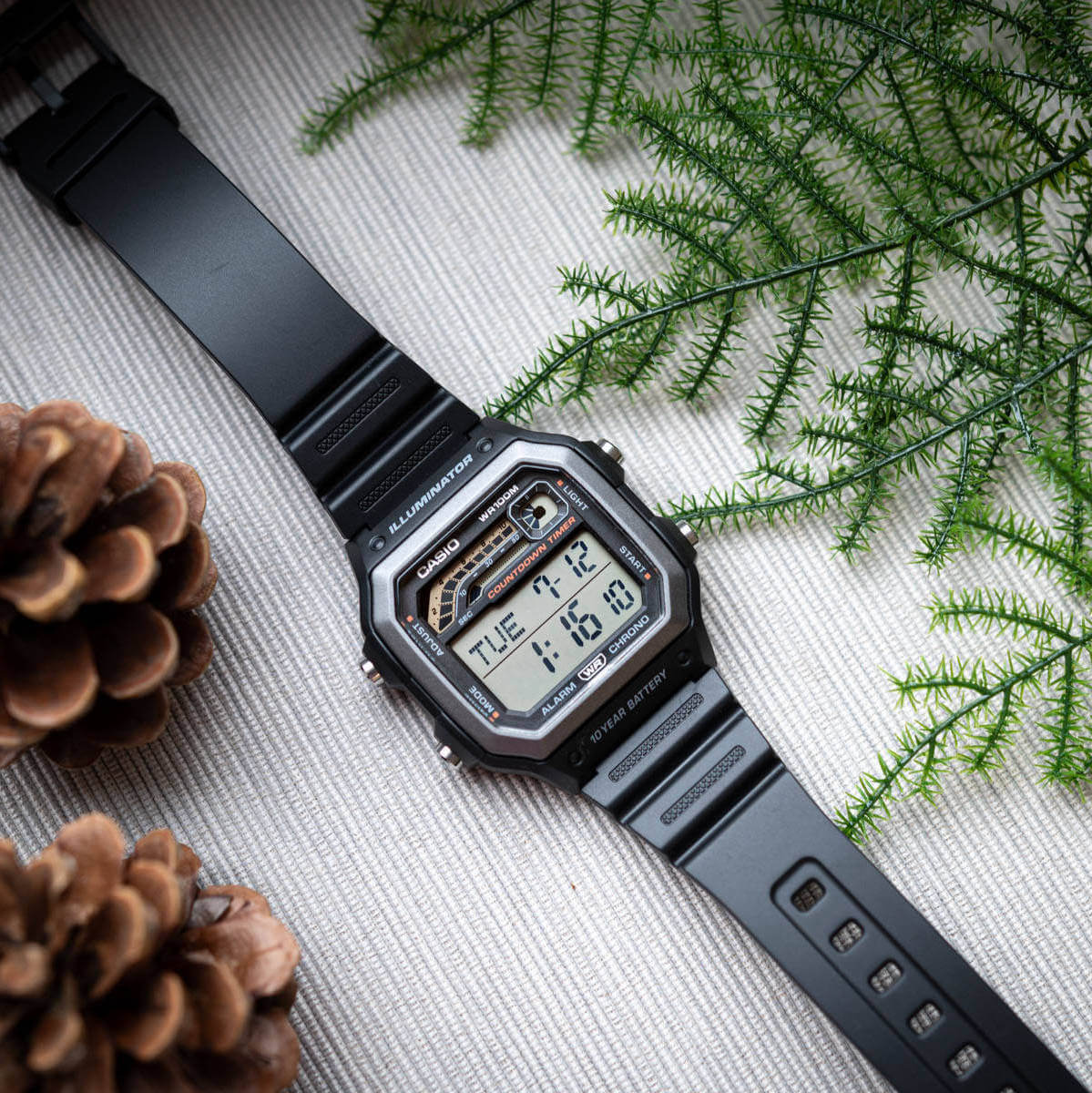 WW0382 Casio Standard Illuminator Digital Resin Belt Watch WS-1600H-1AVDF