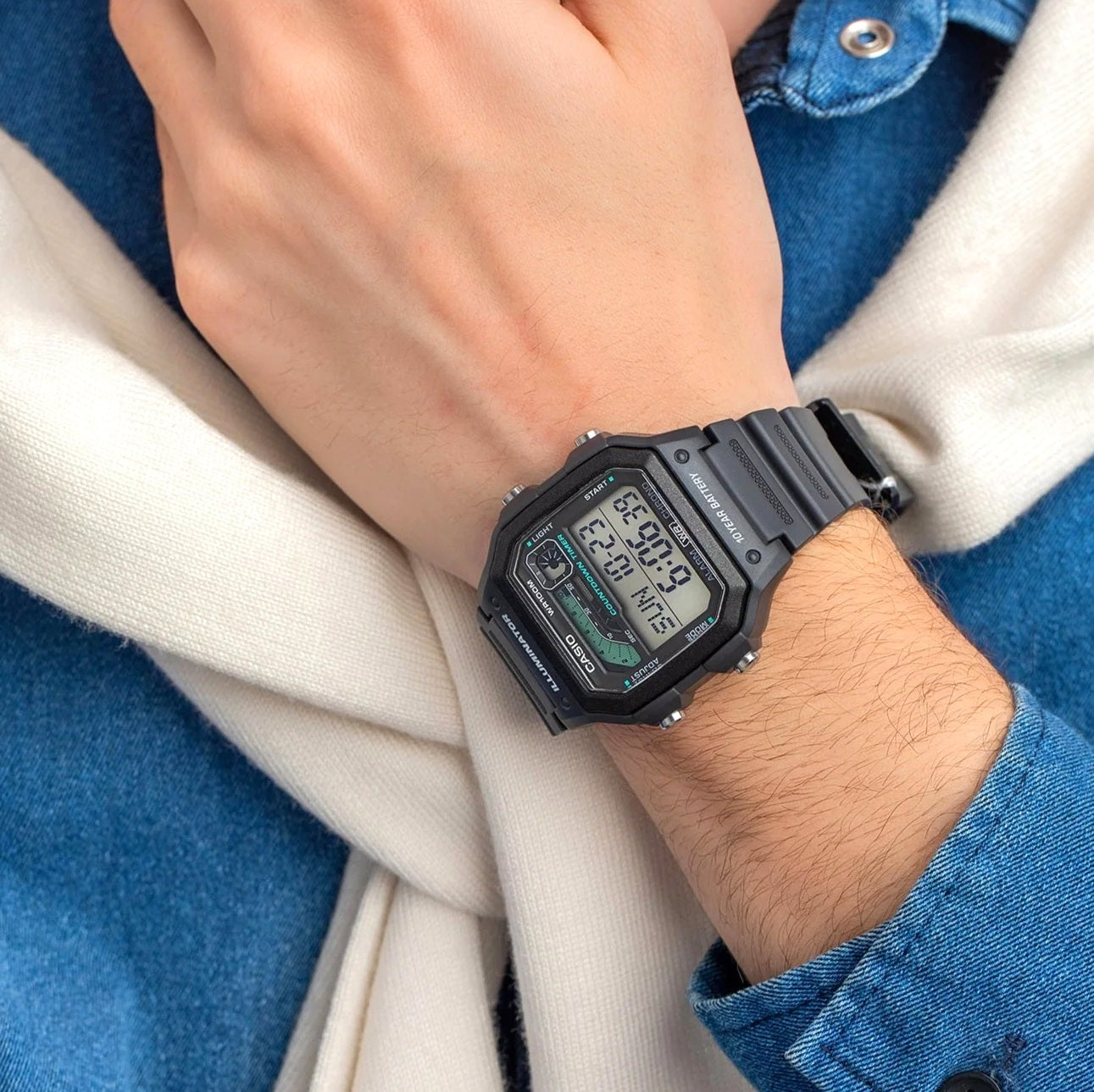 WW0384 Casio Standard Illuminator Digital Resin Belt Watch WS-1600H-8AVDF
