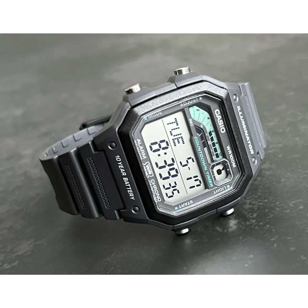 WW0384 Casio Standard Illuminator Digital Resin Belt Watch WS-1600H-8AVDF