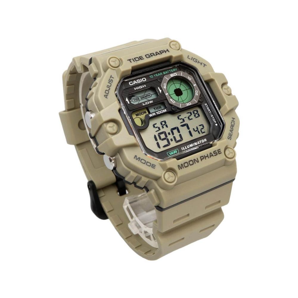 WW2920 Casio Standard Moon Phase Digital Resin Belt Watch WS-1700H-5AVDF