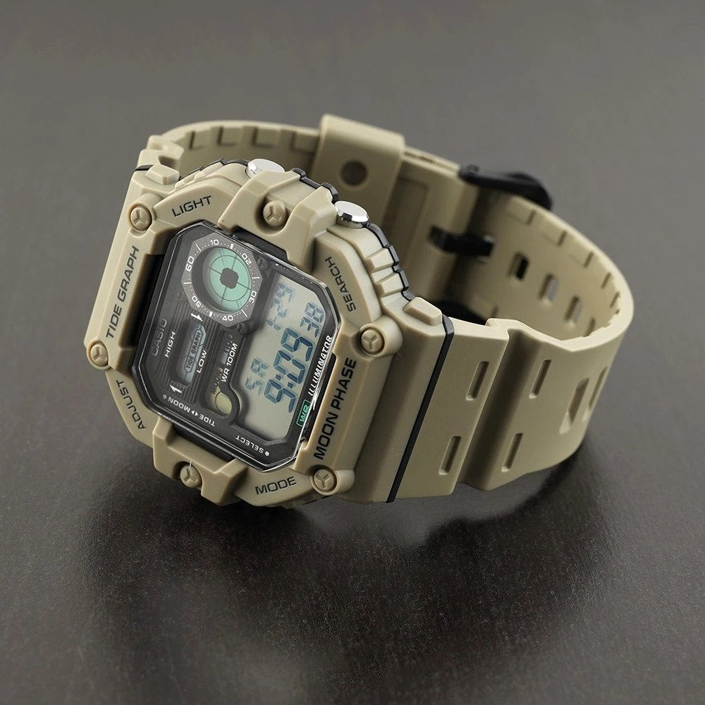 WW2920 Casio Standard Moon Phase Digital Resin Belt Watch WS-1700H-5AVDF
