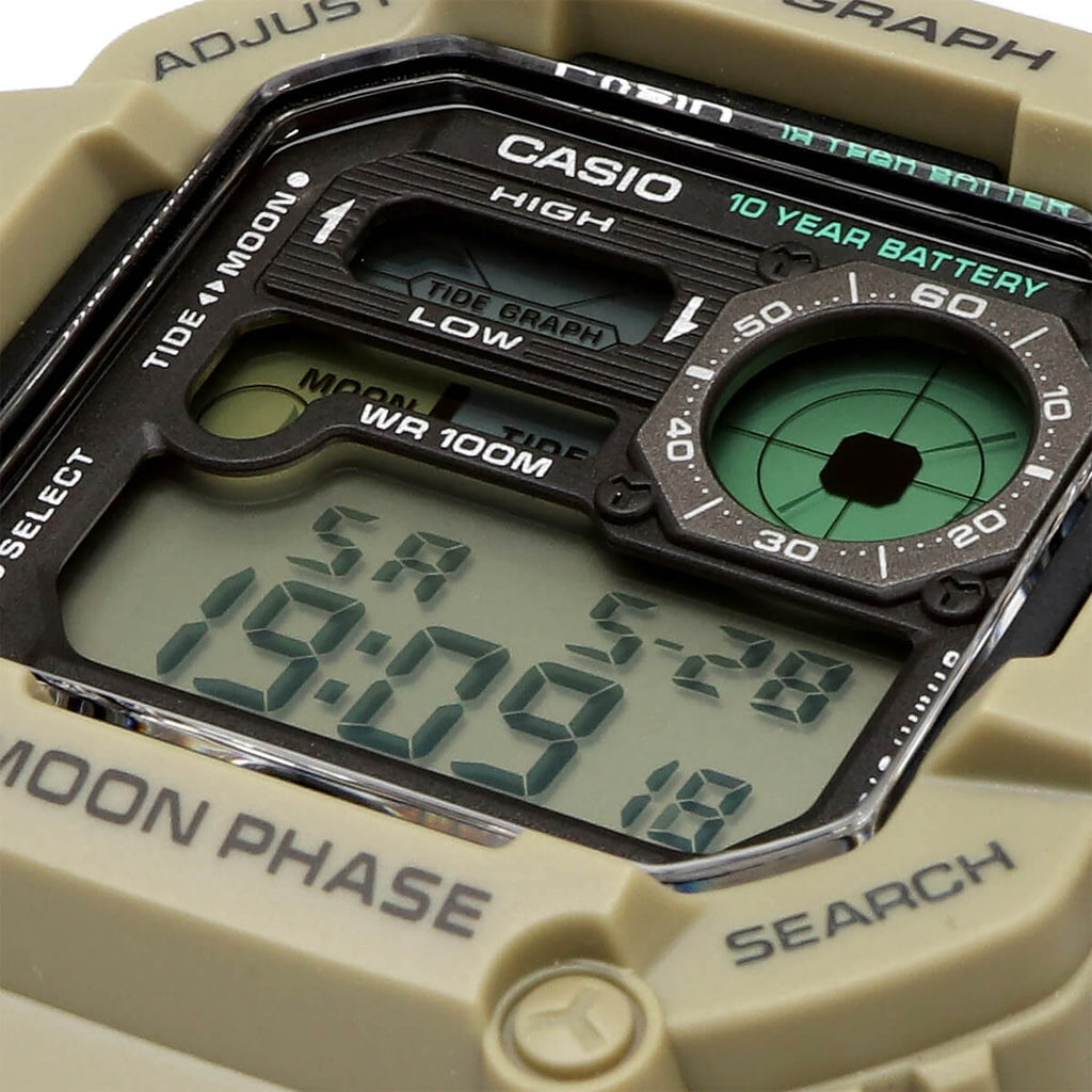 WW2920 Casio Standard Moon Phase Digital Resin Belt Watch WS-1700H-5AVDF