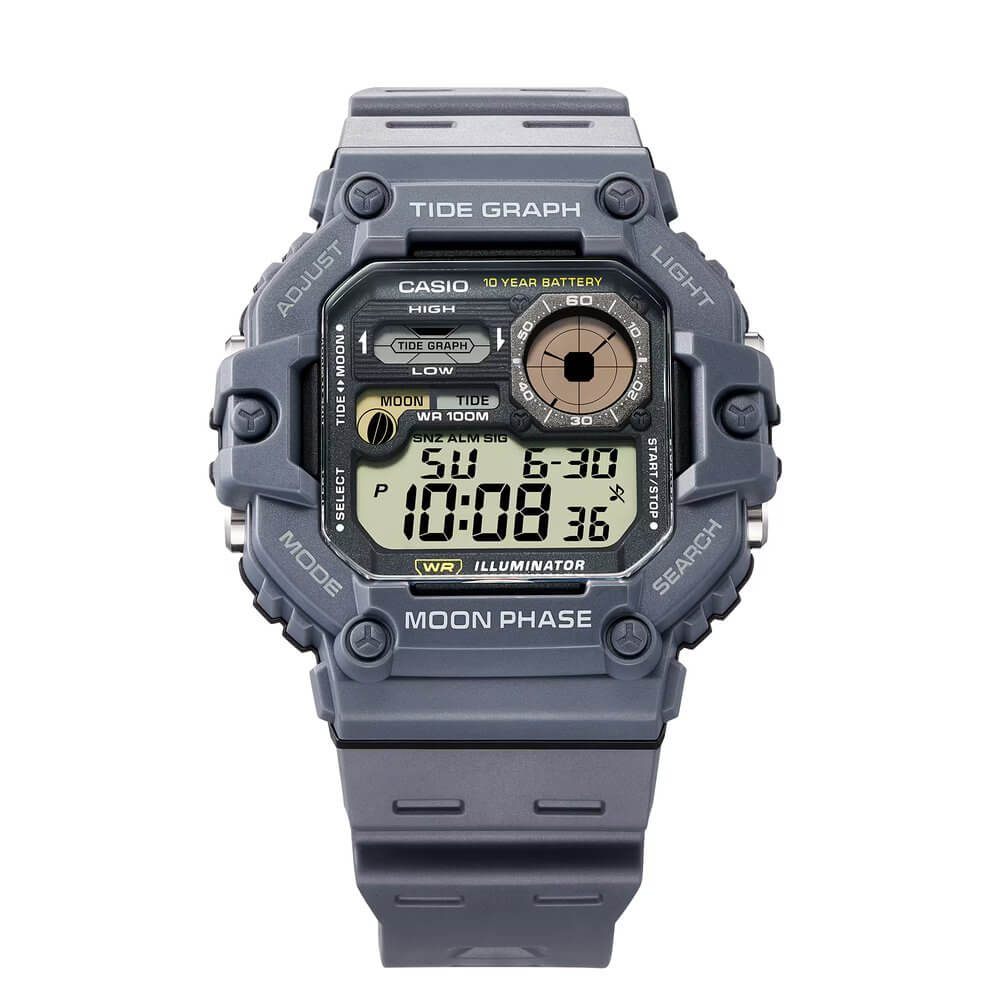WW2921 Casio Standard Moon Phase Digital Resin Belt Watch WS-1700H-8AVDF