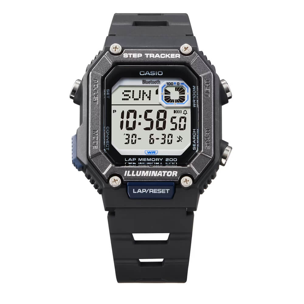 WW2938 Casio Standard Step Tracker Bluetooth Resin Belt Watch WS-B1000-1AVDF