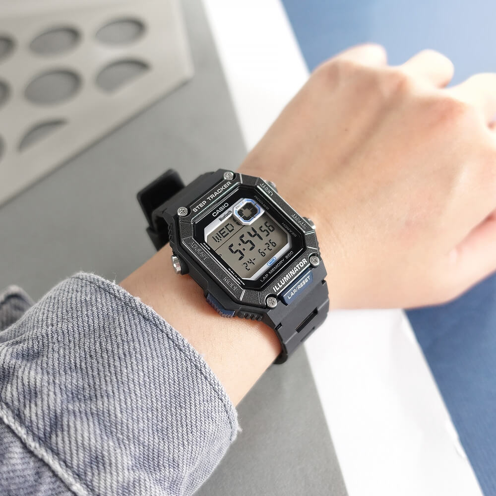 WW2938 Casio Standard Step Tracker Bluetooth Resin Belt Watch WS-B1000-1AVDF