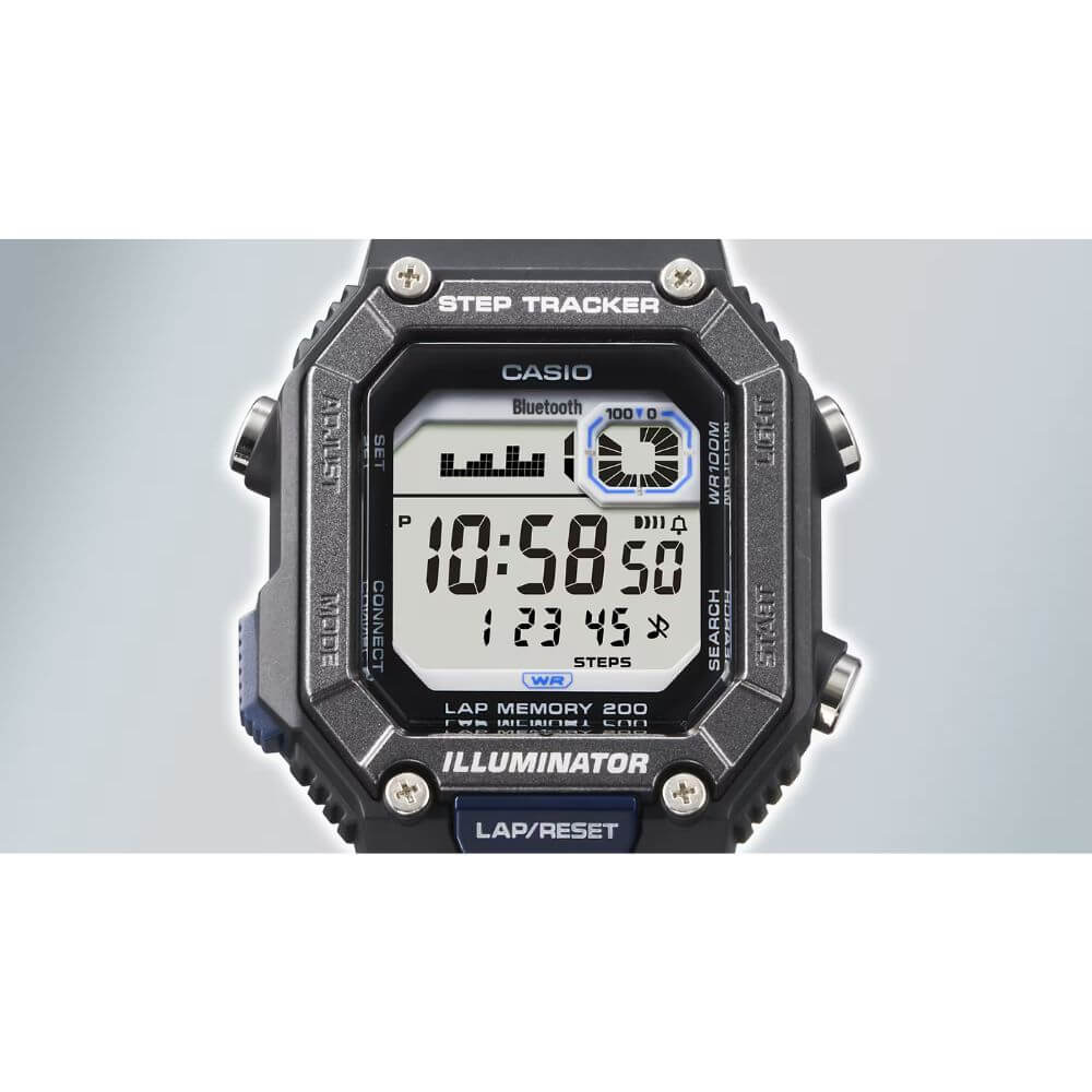 WW2938 Casio Standard Step Tracker Bluetooth Resin Belt Watch WS-B1000-1AVDF