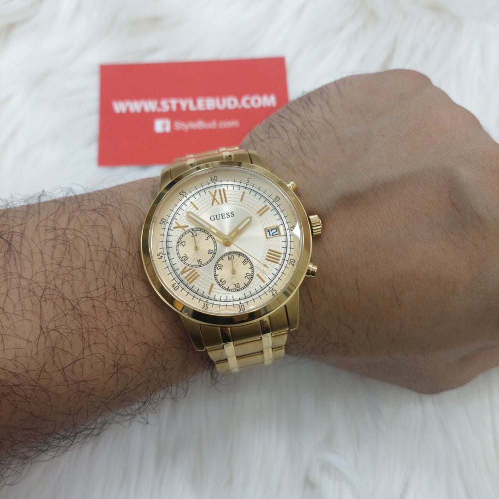 WW0404 Guess Chronograph Date Golden Chain Watch U1001G2