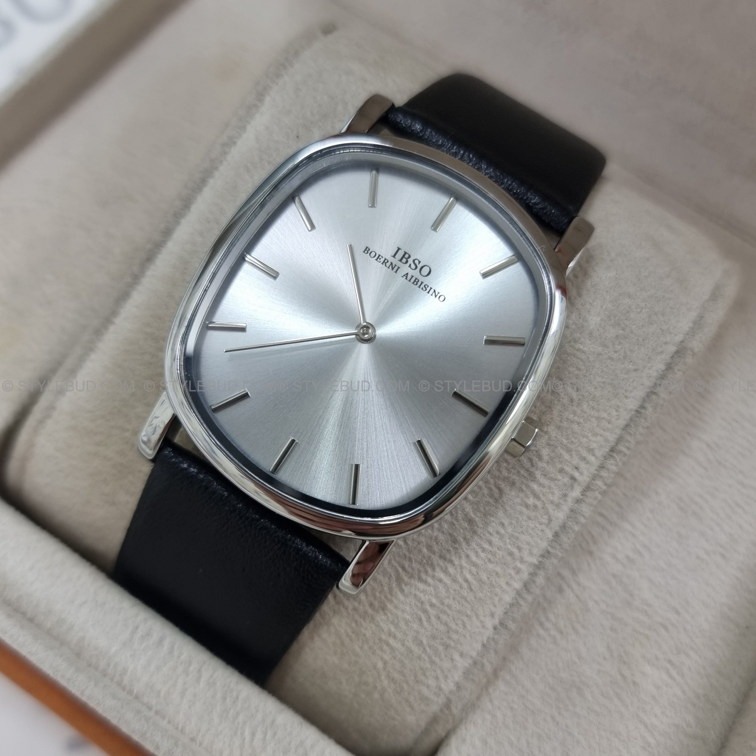 IBSO B2698G Silver Body Silver Dial Black Belt Watch