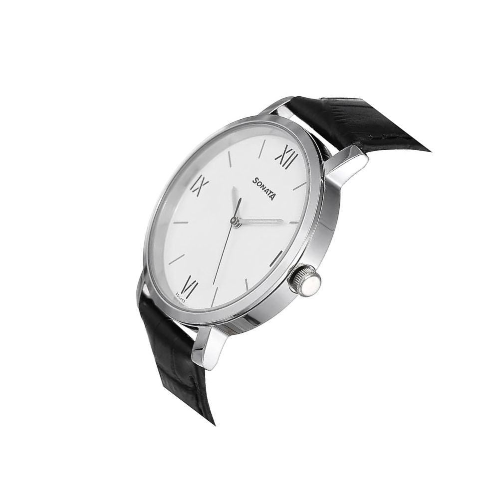 WW2233 Sonata Slim Leather Belt Watch 7142SL01