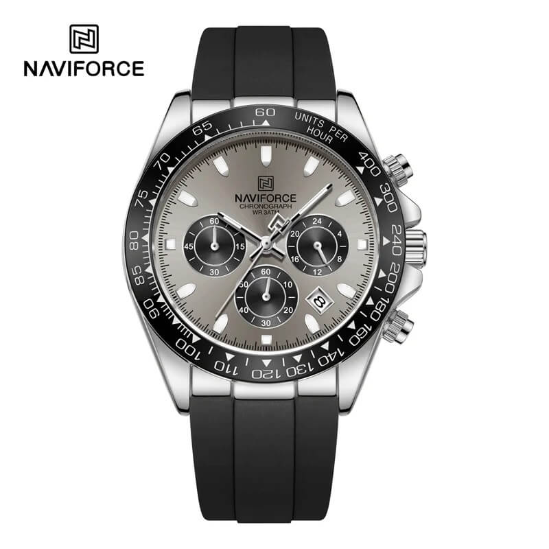 WW2917 Naviforce NF8054 Silver Grey Black Watch