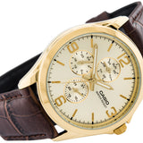 WW0025 Casio Enticer Multifunction Golden Belt Watch MTP-V301GL-9AUDF