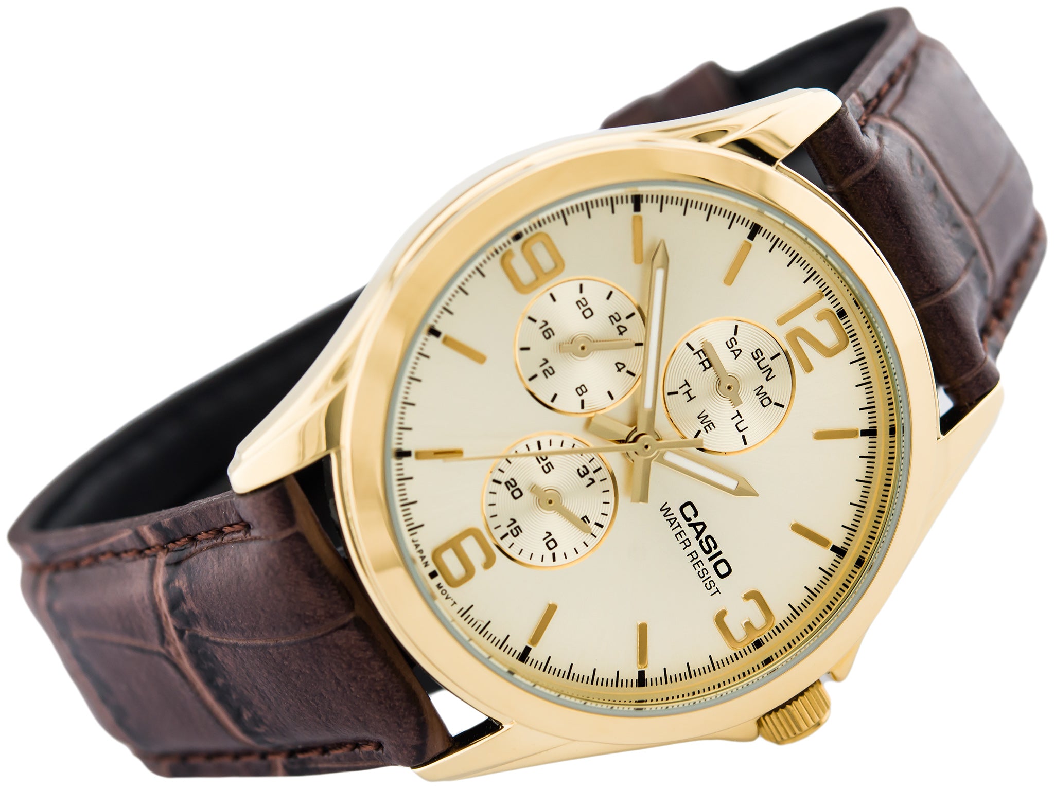 WW0025 Casio Enticer Multifunction Golden Belt Watch MTP-V301GL-9AUDF