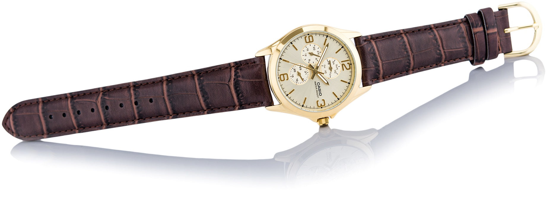 WW0025 Casio Enticer Multifunction Golden Belt Watch MTP-V301GL-9AUDF