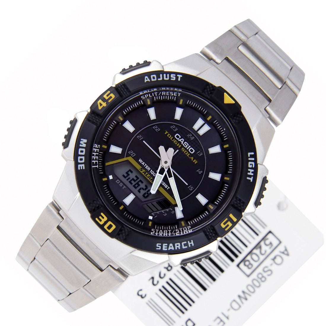 WW0386 Casio Youth Tough Solar Dual Time Chain Watch AQ-S800WD-1EVDF