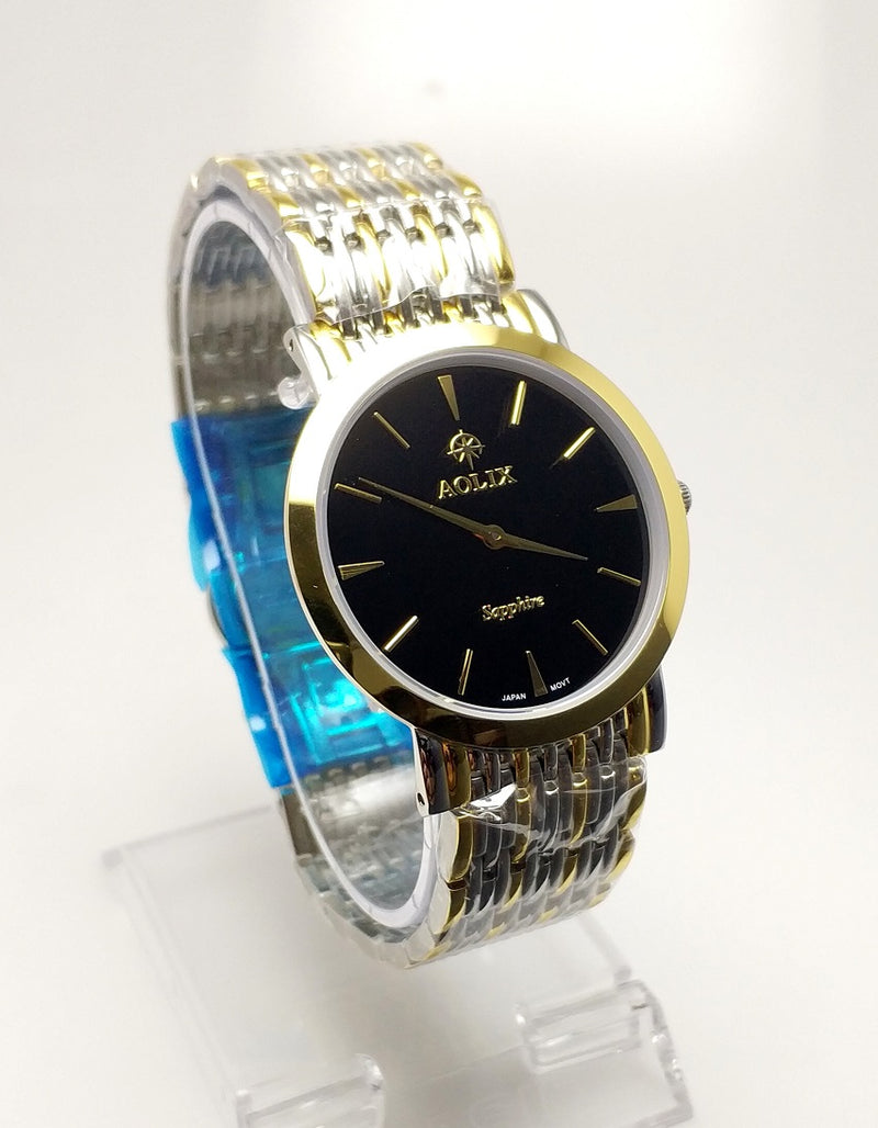 WW1108 Aolix Classic Slim Stainless Steel Chain Watch AL9039G