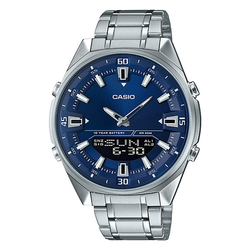 WW0107 Casio Enticer Dual Time Stainless Steel Chain Watch AMW-830D-2AVDF