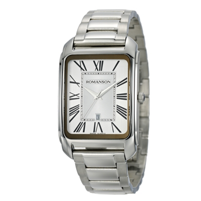 WW1027 Romanson Stainless Steel Date Chain Watch TM2632MM