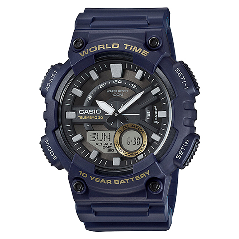WW0611 Casio Youth Dual Time Resin Belt Watch AEQ-110W-2AVDF