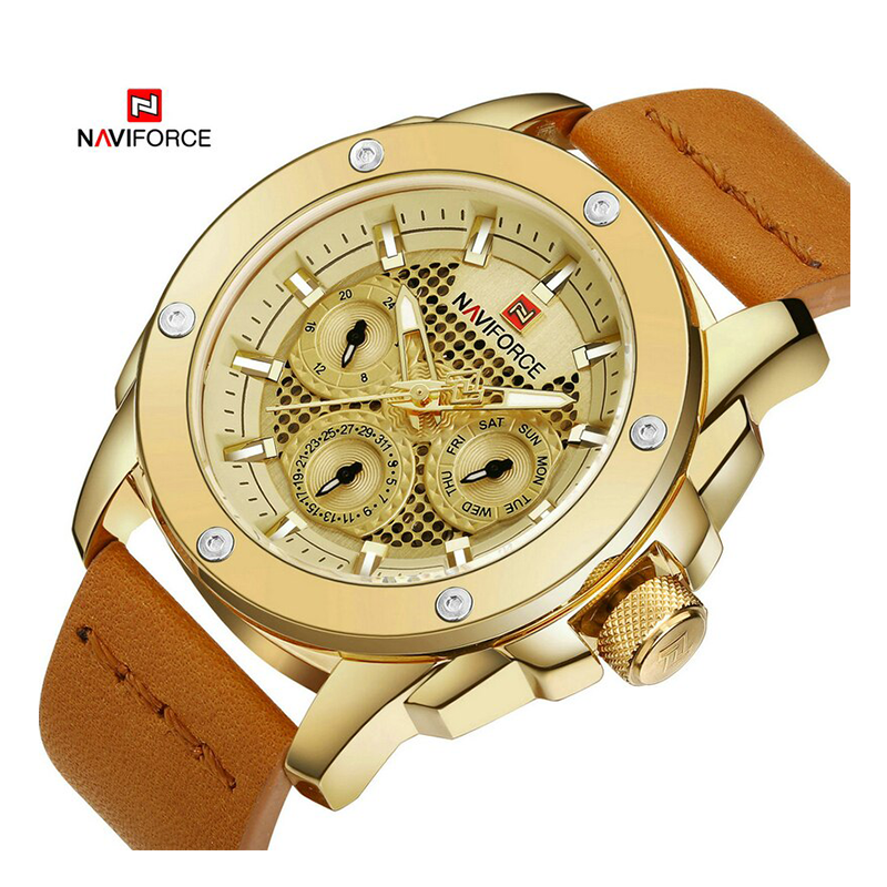 WW1113 Naviforce Multifunction Leather Belt Watch NF9116M