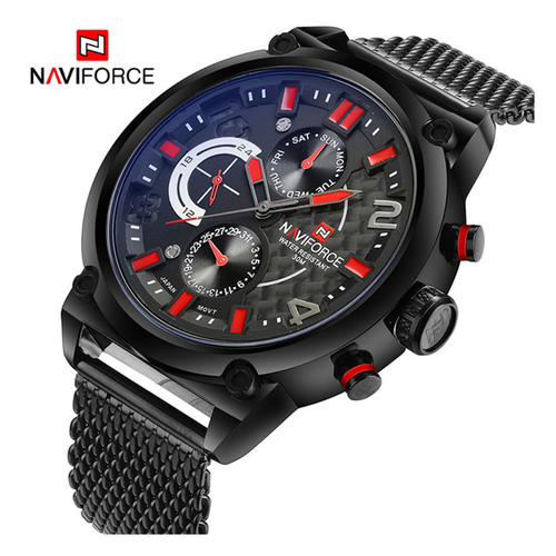 WW0139 Naviforce Multifunction Mesh Chain Watch NF9068M