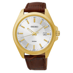 WW0909 Seiko Golden Date Leather Belt Watch SUR064P2