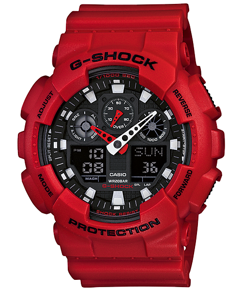 WW0082 Casio G-Shock Sports Resin Belt Watch GA-100B-4ADR