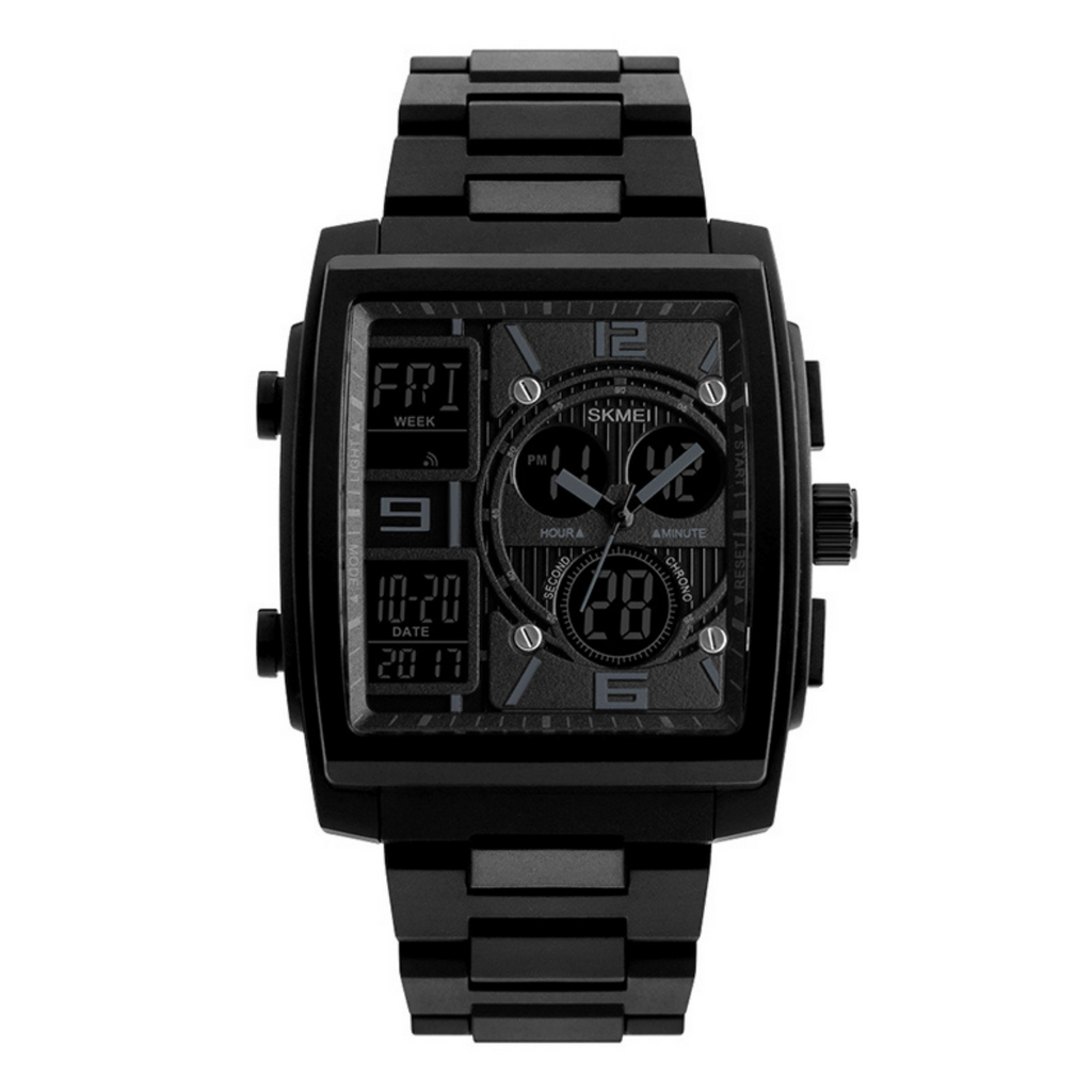 WW1227 SKMEI Multifunction Dual Time PU Chain Watch 1274