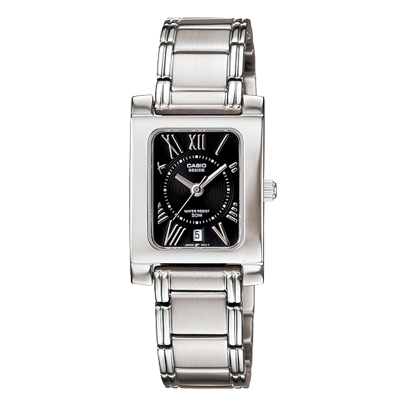 WW0296 Casio Beside Date Stainless Steel Ladies Chain Watch BEL-100D-1A2VDF
