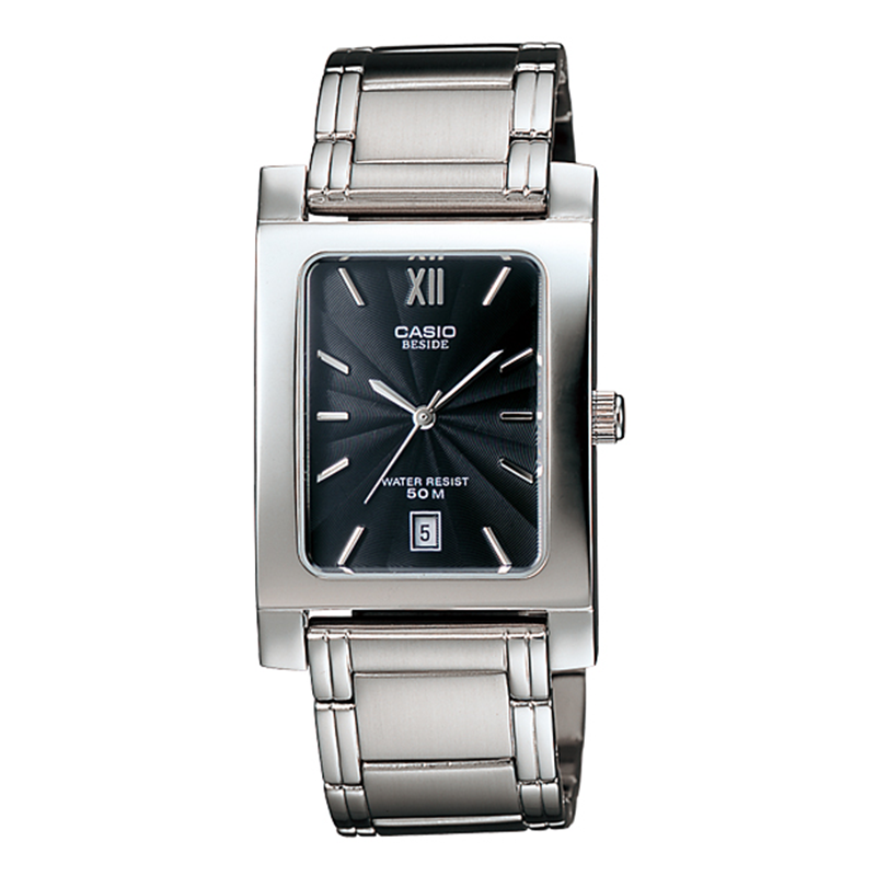 WW0305 Casio Beside Date Stainless Steel Chain Watch BEM-100D-1AVDF