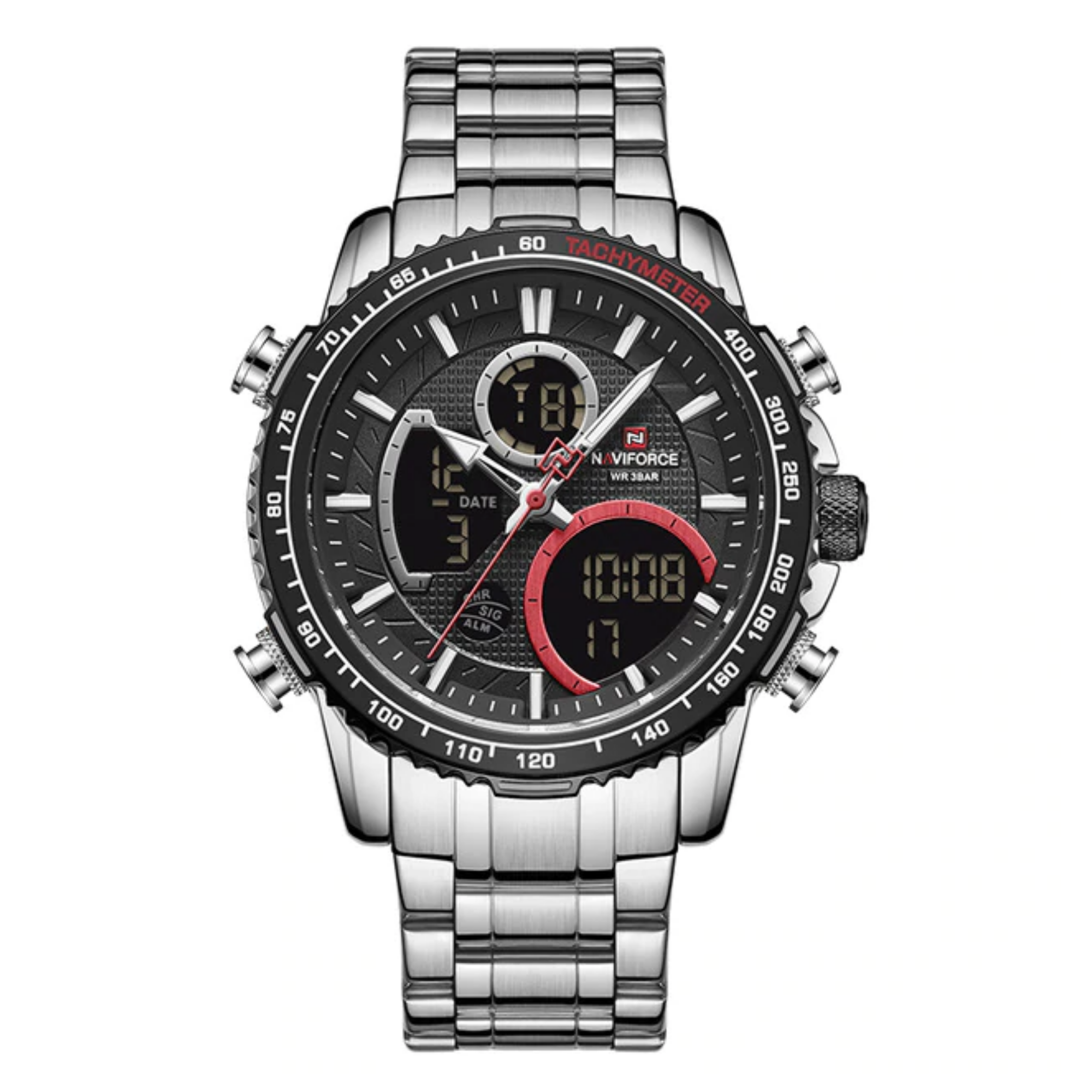 WW1209 Naviforce Multifunction Dual Time Chain Watch NF9182M