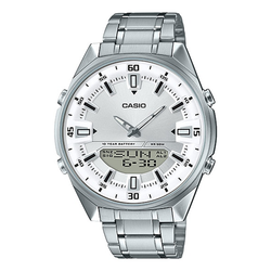 WW0108 Casio Enticer Dual Time Stainless Steel Chain Watch AMW-830D-7AVDF