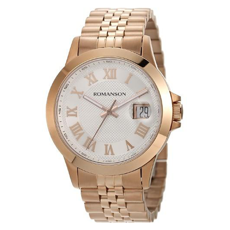 WW1026 Romanson Stainless Steel Date Chain Watch TM0361MM
